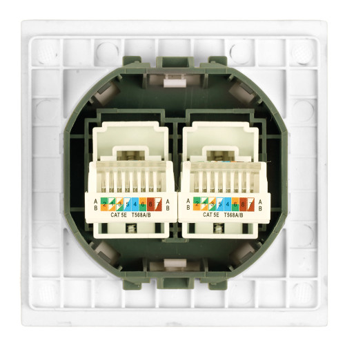 Розетка компьютерная 2-местная RJ-45 (механизм), STEKKER, серия Мия, RST00-3111-01, белая магнолия Розетка компьютерная 2-местная RJ-45 (механизм), STEKKER, серия Мия, RST00-3111-01, белая магнолия