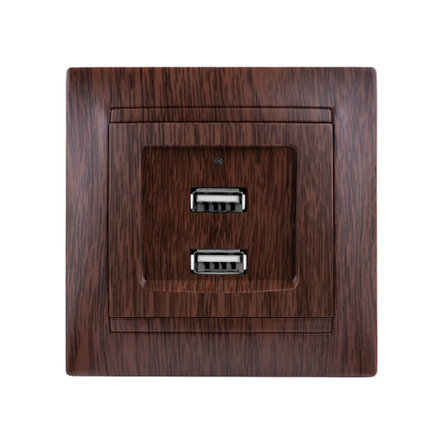 Розетка 2USB порт 2,1А 5В венге Розетка 2USB порт 2,1А 5В венге