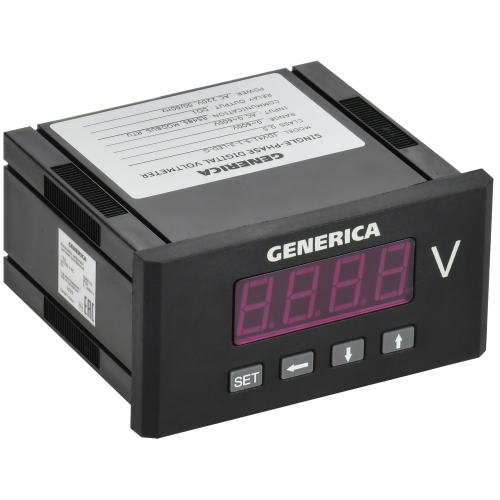 Вольтметр цифровой щитовой однофазный DO RS-485 48х96мм LED GENERICA
