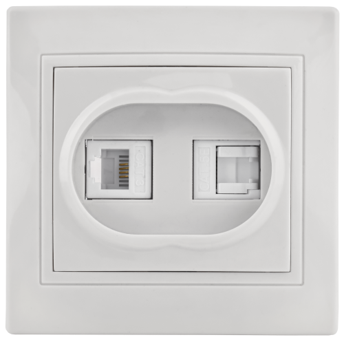 KVARTA Розетка 2-местная RJ11+RJ45 кат.5е РК/Т12-КБ белый GENERICA KVARTA Розетка 2-местная RJ11+RJ45 кат.5е РК/Т12-КБ белый GENERICA