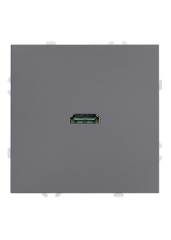 Розетка HDMI 2.0 Type A (механизм), серия Эмили, STEKKER, RST00-5118-10, платиново-серый, soft touch
