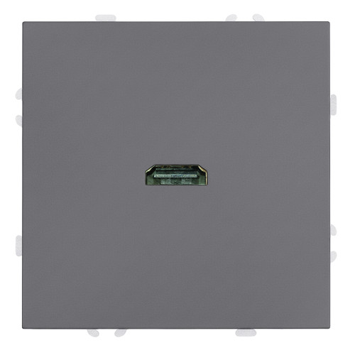 Розетка HDMI 2.0 Type A (механизм), серия Эмили, STEKKER, RST00-5118-10, платиново-серый, soft touch