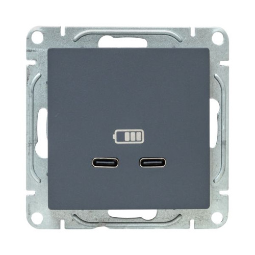 Механизм роз., USB-C - 2шт, графит., Эпика EKF Механизм роз., USB-C - 2шт, графит., Эпика EKF