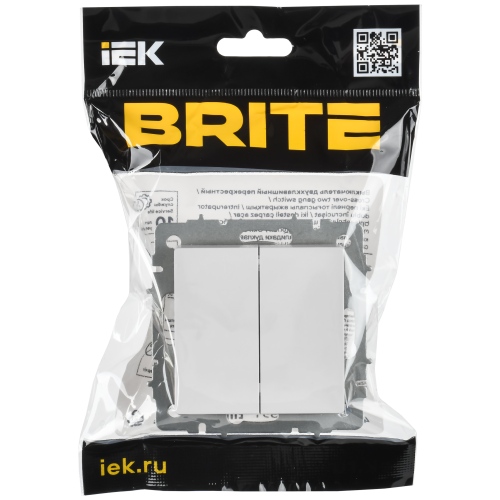 BRITE Выключатель 2-клавишный перекрестный 10А ВС10-2-3-БрБ белый IEK BRITE Выключатель 2-клавишный перекрестный 10А ВС10-2-3-БрБ белый IEK