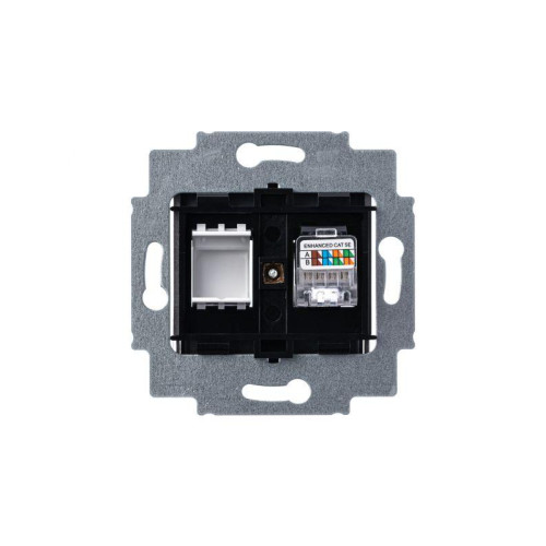 Розетка компьютерная Levit RJ45 кат.5E с заглушкой сталь ABB 2CHH295117A6069 Розетка компьютерная Levit RJ45 кат.5E с заглушкой сталь ABB 2CHH295117A6069
