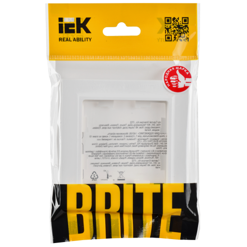 BRITE Рамка 1-местная РУ-1-БрАБ арктический белый IEK