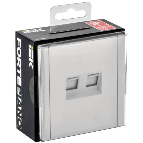 FORTE&PIANO Розетка компьютерная двойная RJ45 кат.6 FP234 белый IEK FORTE&PIANO Розетка компьютерная двойная RJ45 кат.6 FP234 белый IEK