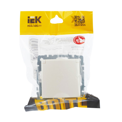 BRITE Розетка 1-местная с заземлением с защитными шторками и крышкой 16А IP44 РСбш10-3-44-БрЖ жемчуг IEK BRITE Розетка 1-местная с заземлением с защитными шторками и крышкой 16А IP44 РСбш10-3-44-БрЖ жемчуг IEK