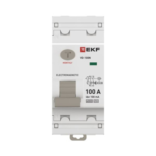 ВДТ ВД-100N 2P 100А 100мА A эл-мех 6кА PROXIMA EKF