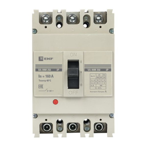 ВА-99М 250/160А 3P 10In 35кА с термомагнитным расцепителем EKF