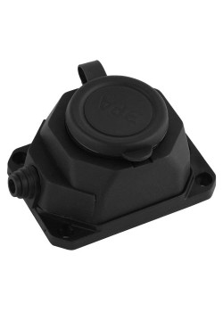Колодка удлинителя 1-м с заземл. 16А IP44 K-1e-B-IP44 каучук черн. Эра Б0044543