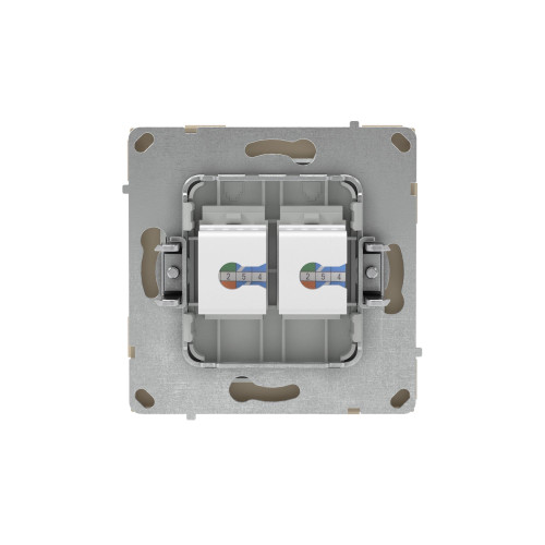 Компьютерная розетка RJ-45 без шторки, кат.6А двойная, KANT, ванильный марципан Компьютерная розетка RJ-45 без шторки, кат.6А двойная, KANT, ванильный марципан