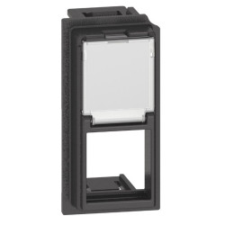 LIVING NOW. Лицевая панель для адаптеров Keystone RJ45 1 модуль.Цвет Черный.
