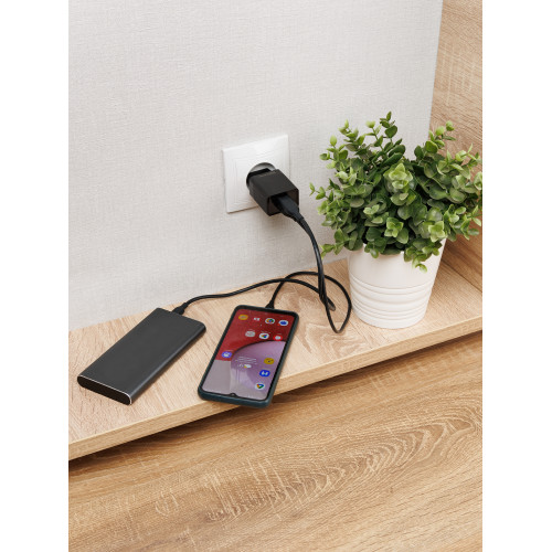 Сетевое зарядное устройство, СЗУ 8, Quick Charge 3.0, 3 А, 2 USB, черный, TDM