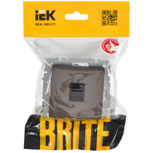 BRITE Розетка компьютерная RJ45 кат.6 РК11-БрТБ темная бронза IEK