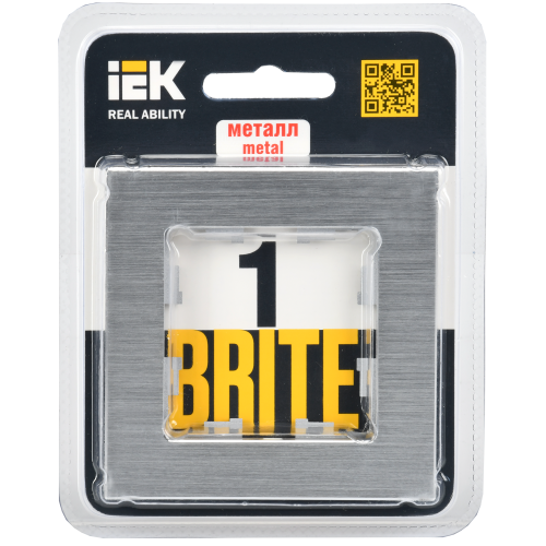 BRITE Рамка 1 -местная РУ-1-1-БрА металл алюминий IEK BRITE Рамка 1 -местная РУ-1-1-БрА металл алюминий IEK