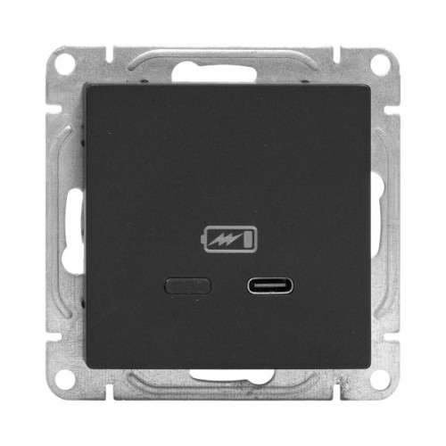 Механизм розетки USB-С, быстрая, чёрн. Эпика EKF