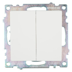 Переключатель 2-клавишный (механизм), STEKKER GLS10-7107-01 , 250V, 10А, серия Катрин, белый