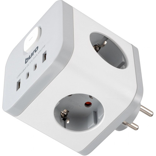 Сетевой разветвитель Buro BU-PW3UC-W (3 розетки) белый (пакет ПЭ)