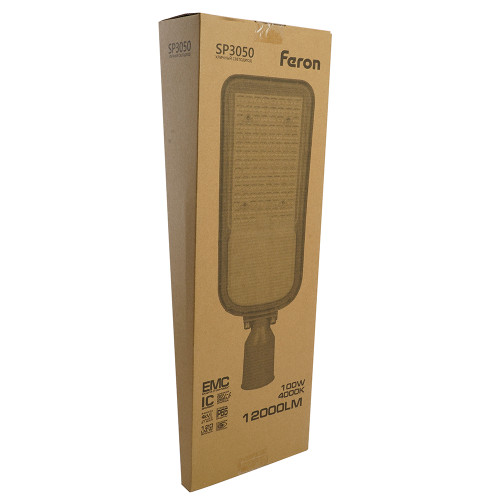 Светодиодный уличный консольный светильник Feron SP3050 100W 4000K 230V, серый Светодиодный уличный консольный светильник Feron SP3050 100W 4000K 230V, серый