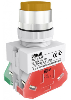Выкл. кноп. с фикс. ABFP D22 жел. LED 220В ВK-22