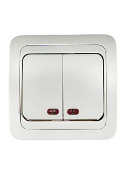 Выключатель 2-кл. СП Classico 2123 10А IP20 с подсветкой бел. ASD / IN HOME 4680005959877