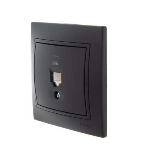 Розетка компьютерная 1-м СП Mira RJ45 черн. бархат LEZARD 701-4242-139 Розетка компьютерная 1-м СП Mira RJ45 черн. бархат LEZARD 701-4242-139