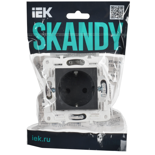 SKANDY Розетка с заземлением с защитными шторками 16А безвинтовое крепление SK-R06G графит IEK SKANDY Розетка с заземлением с защитными шторками 16А безвинтовое крепление SK-R06G графит IEK