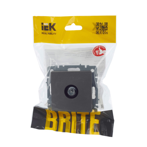 BRITE Розетка TV проходная РТВ10-0-БрС сталь IEK BRITE Розетка TV проходная РТВ10-0-БрС сталь IEK