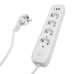 Удлинитель 4-местный c/з 3x1 мм2, 1,8 м, 250В, 10А, 2USB+1Type-C 2,4А, серия Home plus, белый STEKKER HM08-43-02