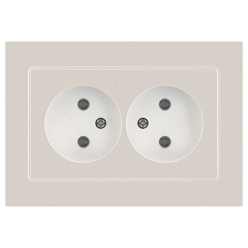 Розетка 2-м СП Accent 6-204-06 16А IP20 250В 2P AL/CU перламутр. Intro Б0063446 Розетка 2-м СП Accent 6-204-06 16А IP20 250В 2P AL/CU перламутр. Intro Б0063446
