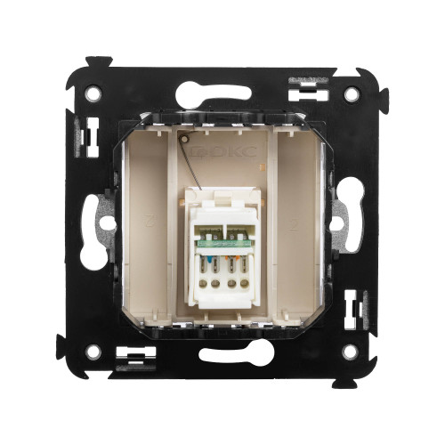 Компьютерная розетка RJ-45 в стену, кат.6А одинарная, Avanti, ванильная дымка Компьютерная розетка RJ-45 в стену, кат.6А одинарная, Avanti, ванильная дымка