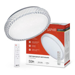 Светильник светодиодный COMFORT SAPHIR 55Вт 230В 3000-6500К 4400лм 400х100мм с пультом ДУ IN HOME 4690612034850