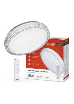 Светильник светодиодный COMFORT SAPHIR 55Вт 230В 3000-6500К 4400лм 400х100мм с пультом ДУ IN HOME 4690612034850