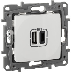 ETIKA Розетка USB A+C 15Вт белый