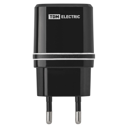Сетевое зарядное устройство, СЗУ 3, 2,1 А, 1 USB, черный, TDM