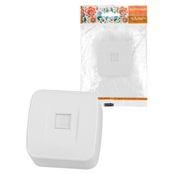 Розетка TФ (RJ-11) открытой установки IP20, белая 
