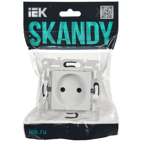 SKANDY Розетка без заземления с защитными шторками 10А SK-R01W арктический белый IEK SKANDY Розетка без заземления с защитными шторками 10А SK-R01W арктический белый IEK