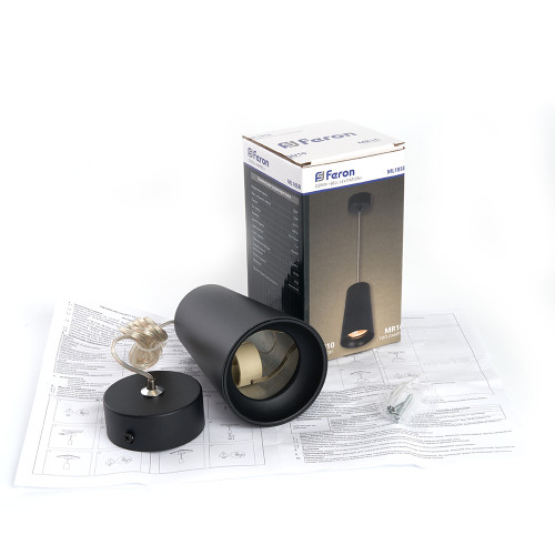 Светильник потолочный Feron ML1858 Barrel BELL levitation на подвесе1,7 м ,MR16 35W 230V, черный Светильник потолочный Feron ML1858 Barrel BELL levitation на подвесе1,7 м ,MR16 35W 230V, черный
