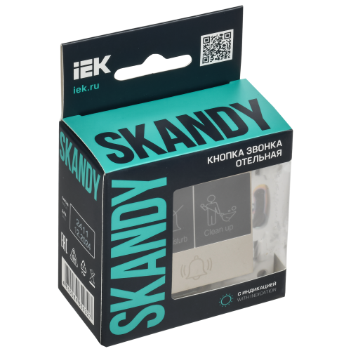 SKANDY Кнопка звонка с индикацией для отелей 10А SK-V17Sh шампань IEK SKANDY Кнопка звонка с индикацией для отелей 10А SK-V17Sh шампань IEK