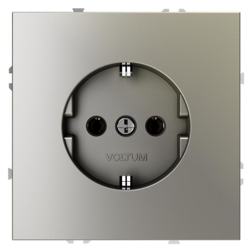 Розетка 1-м СП S70 16А с заземл. механизм шелк Voltum VLS040104