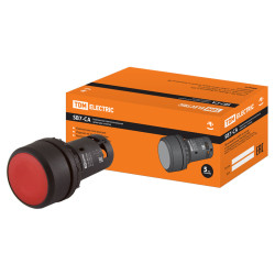 Кнопка SB7-CA45 с возвратом, 1НО+1НЗ, d22 мм, красная, IP54 TDM