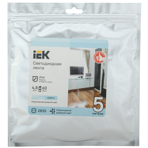 Лента светодиодная 5м LSR-2835W60-4,8-IP65-12В IEK