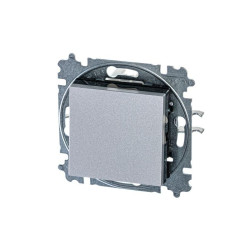 Выключатель 1-кл. СП Levit IP20 серебр./дым. черн. ABB 2CHH590145A6070