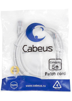 Cabeus PC-UTP-RJ45-CAT.5E-2M-WH-LSZH