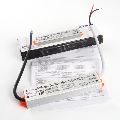 Трансформатор электронный для светодиодной ленты 40W 24V (драйвер), LB007 Трансформатор электронный для светодиодной ленты 40W 24V (драйвер), LB007