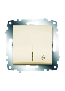 Переключатель 1-кл. СП Cosmo 10А IP20 (сх. 6) с подсветкой механизм крем. ABB 619-010300-210