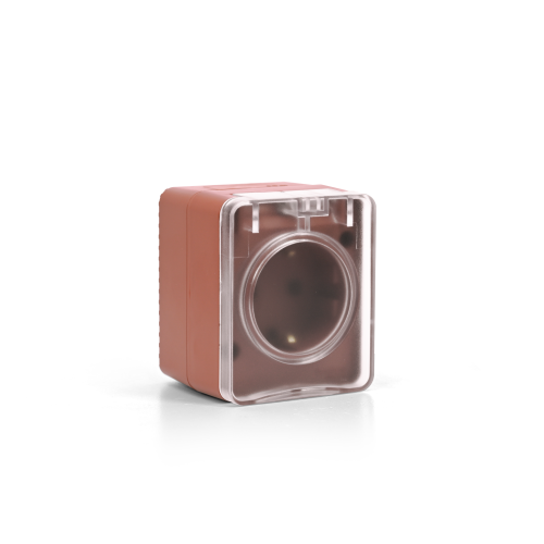 ATLASDESIGN PROFI IP54 О/У РОЗЕТКА с заземлением со шторками, 16А, ТЕРРАКОТОВЫЙ