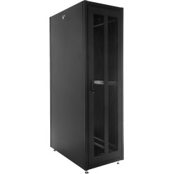 Шкаф серверный ЦМО (ШТК-Э-42.6.10-44АА-9005) напольный 42U 600x1000мм пер.дв.перфор. 2 бок.пан. задн.дв.перфор. направл.под закл.гайки 710кг черный 915мм 105кг