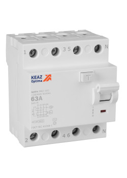 ВДТ без защиты от сверхтоков OptiDin DM63-4363-AC-4,5-УХЛ4 (4P, 63, 100mA)